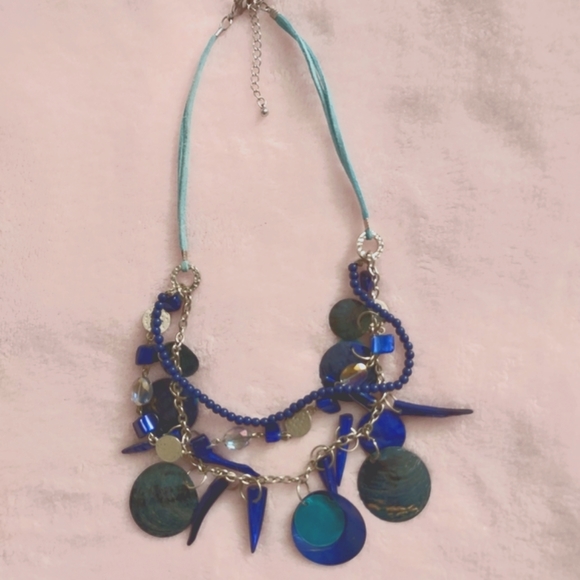 Boutique Jewelry Seashell And Rhinestone Layered Necklace Poshmark
